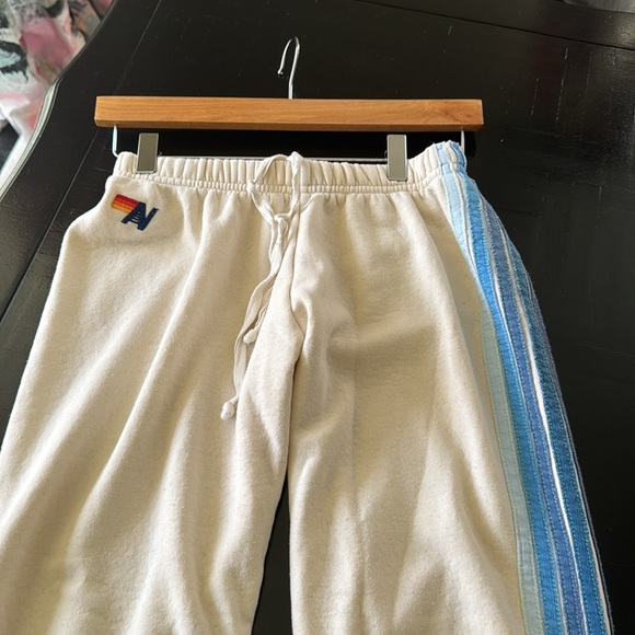 Aviator Nation  vintage white/ blue 5 stripe sweatpants SMALL - Picture 3 of 5